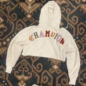 Champion cropped sweatshirt, Size Medium, Cream